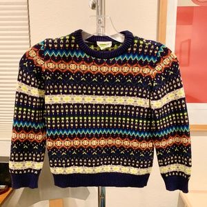 Crazy 8 navy multi color fair isles sweater size 5T